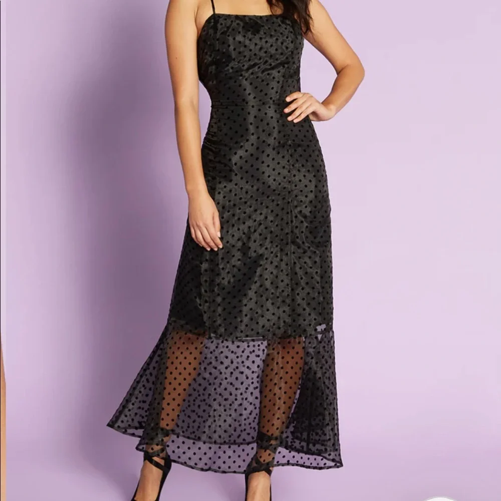 ModCloth Black polka dot maxi dress - Picture 1 of 4